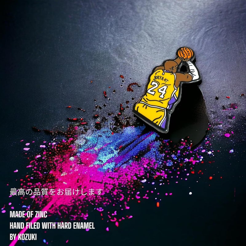 KOZUKI LA Basketball Sports Lapel Pin - Enamel Basketball Pin for Souvenirs and Gifts - Image 1